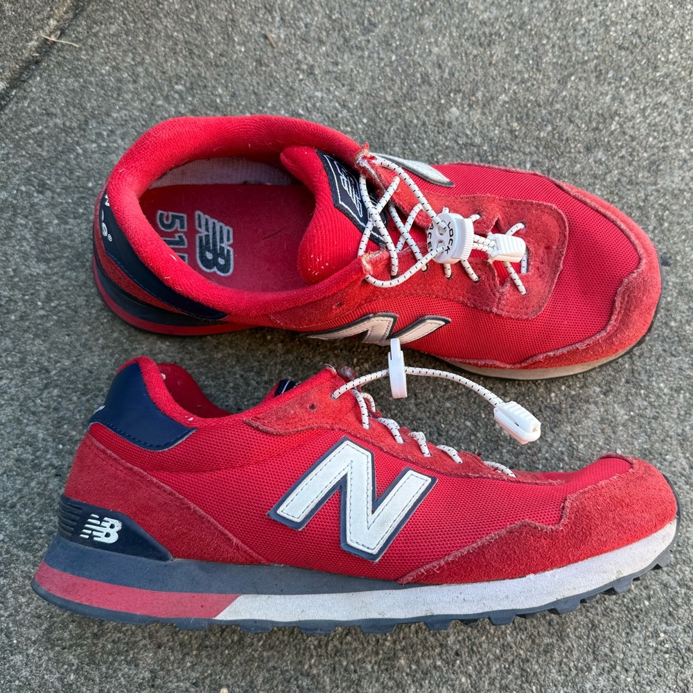 NEW BALANCE 515 WOMEN SHOES Sneakers LOCK LACES SUEDE LEATHER RETRO ORIGINAL RED